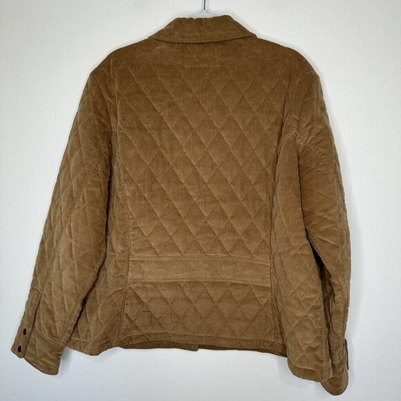 Eddie Bauer Quilted Jacket 2XL Tan Corduroy Barn Chore - Picture 2 of 11